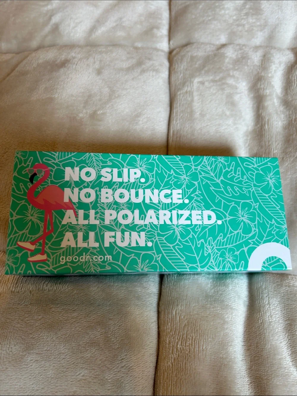 goodr Teal Flamingo Soft Pouch with Gray/Black Sunglasses (Includes Case)
